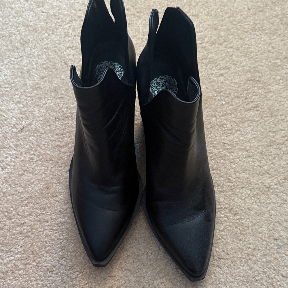 Vince Camuto Black Pointed Toe Ankle Booties